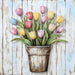 Floral Sign, Tulips Sign, DCO-02362, Sign For Wreath, 10x10 Metal Sign