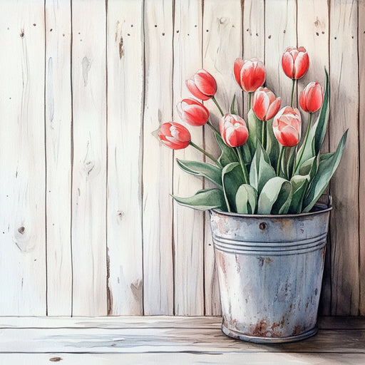 Floral Sign, Tulips Sign, DCO-02383, Sign For Wreath, 10x10 Metal Sign