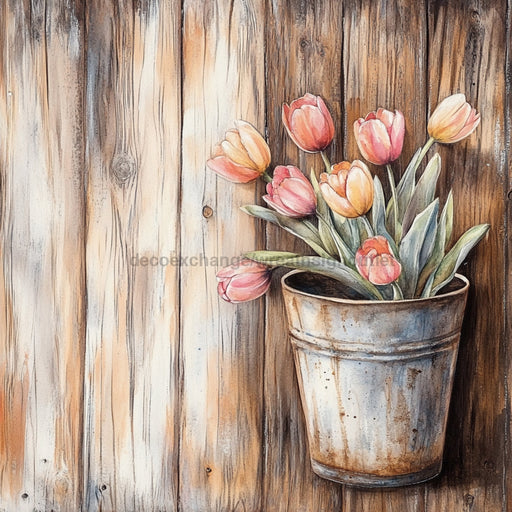 Floral Sign, Tulips Sign, DCO-02384, Sign For Wreath, 10x10 Metal Sign