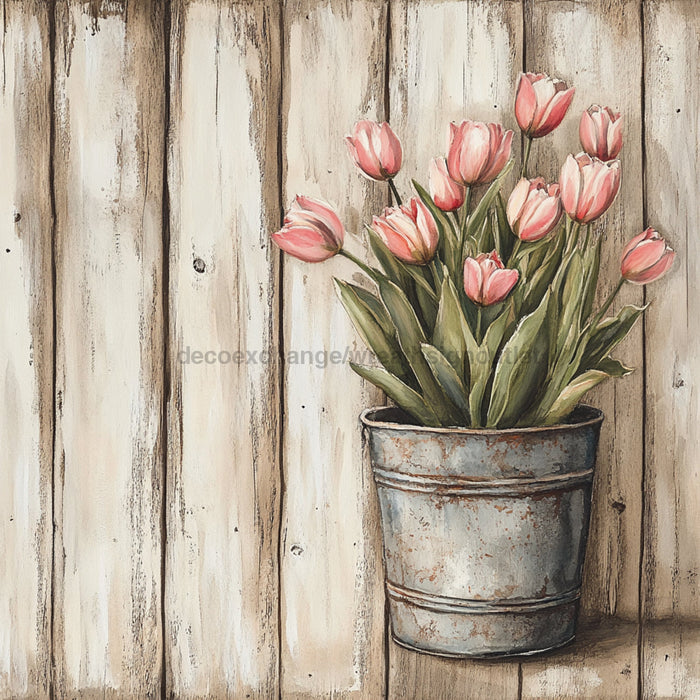 Floral Sign, Tulips Sign, DCO-02385, Sign For Wreath, 10x10 Metal Sign