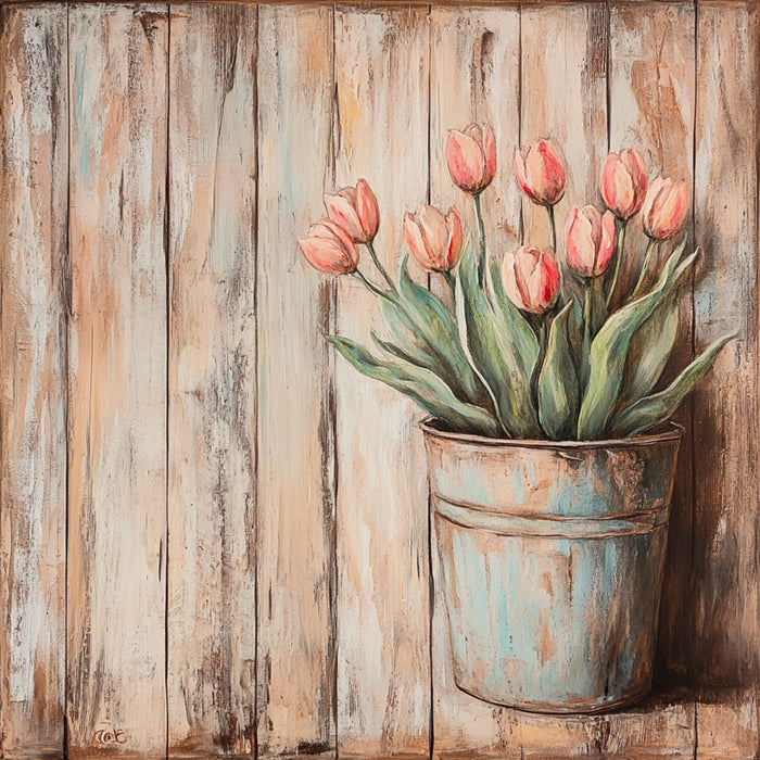 Floral Sign, Tulips Sign, DCO-02387, Sign For Wreath, 10x10 Metal Sign