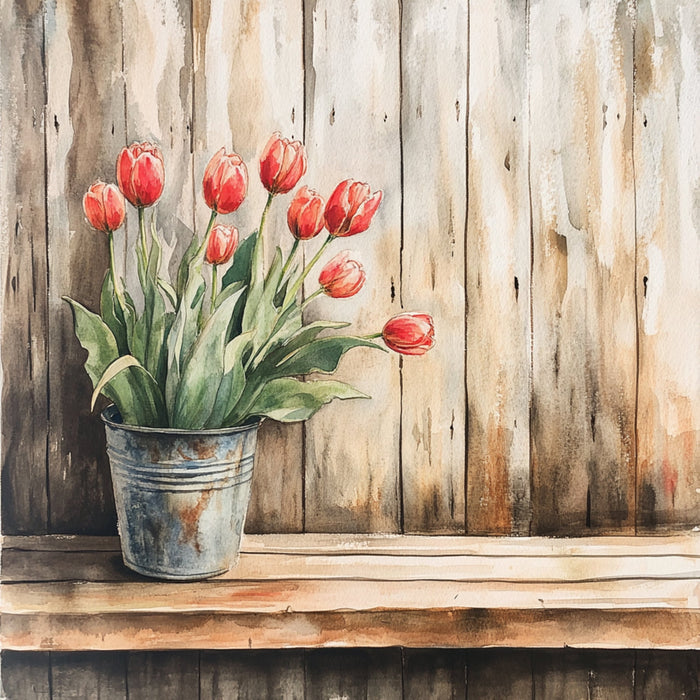 Floral Sign, Tulips Sign, DCO-02390, Sign For Wreath, 10x10 Metal Sign