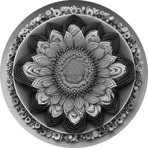 Flower Center Sign Geometric Sc-Fc-0002 6’ Metal Round