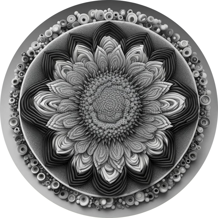 Flower Center Sign Geometric Sc-Fc-0002 6’ Metal Round