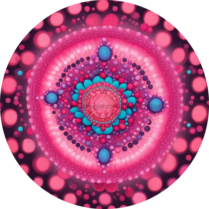 Flower Center Sign Geometric Sc-Fc-0006 6’ Metal Round