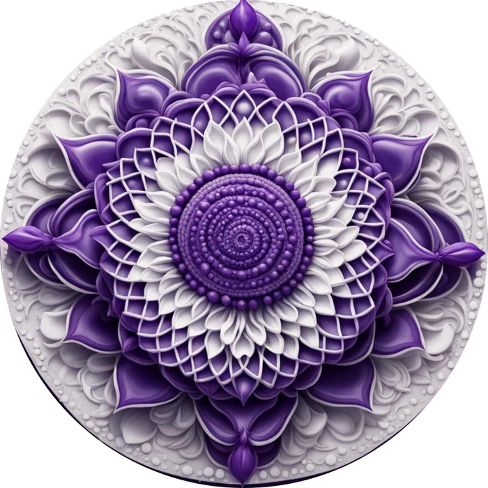 Flower Center Sign Geometric Sc-Fc-0021 6’ Metal Round