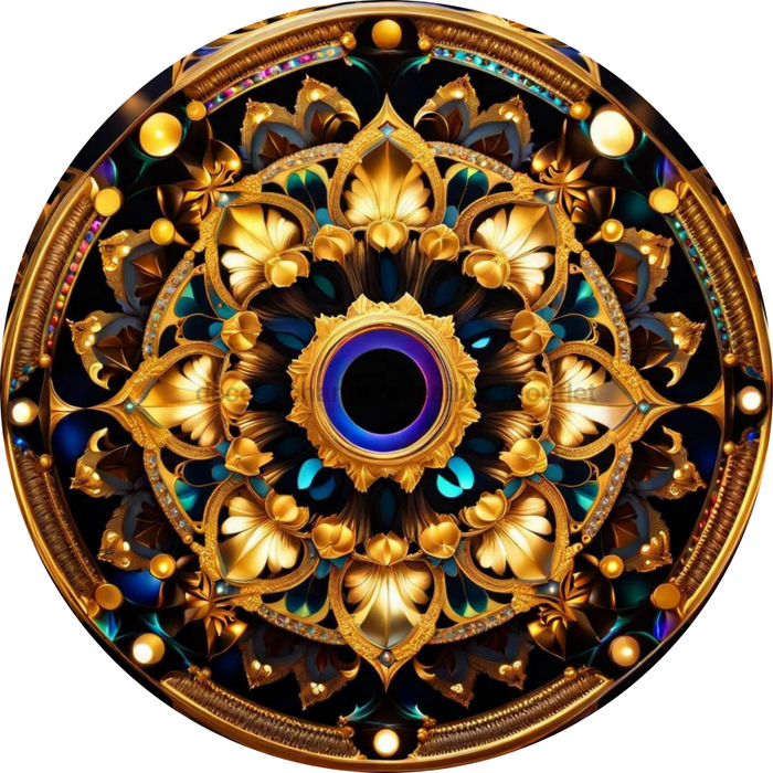 Flower Center Sign Geometric Sc-Fc-0022 6’ Metal Round