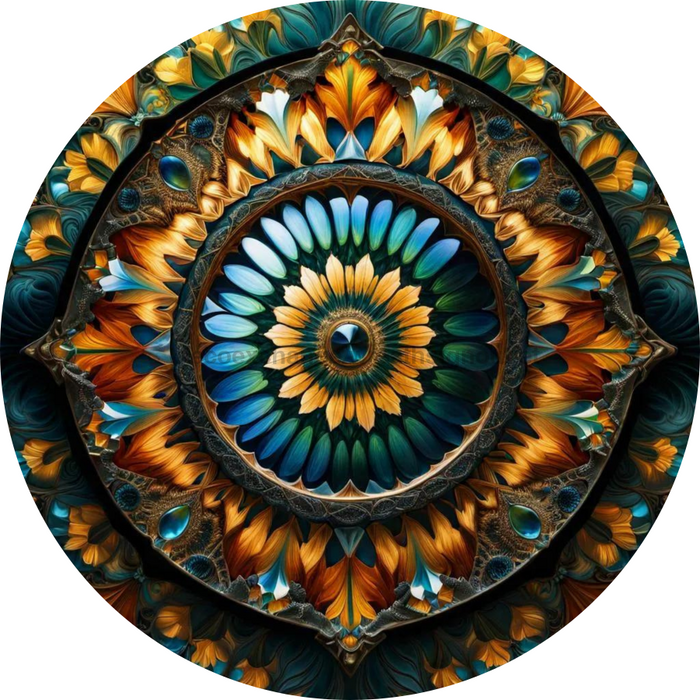 Flower Center Sign Geometric Sc-Fc-0023 6’ Metal Round