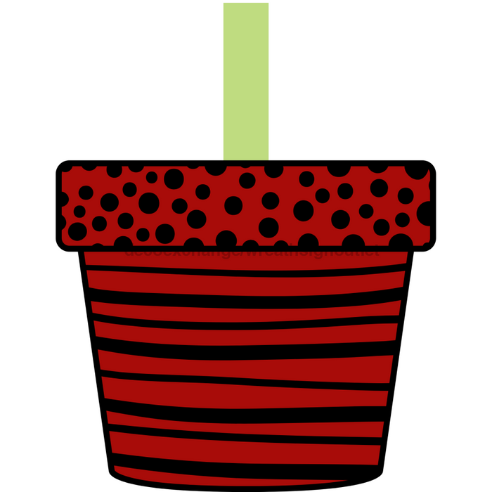 Flower Wreath Attachment, Flower Pot wood sign, DECOE-W-90034, 19" Door Hanger - DecoExchange®