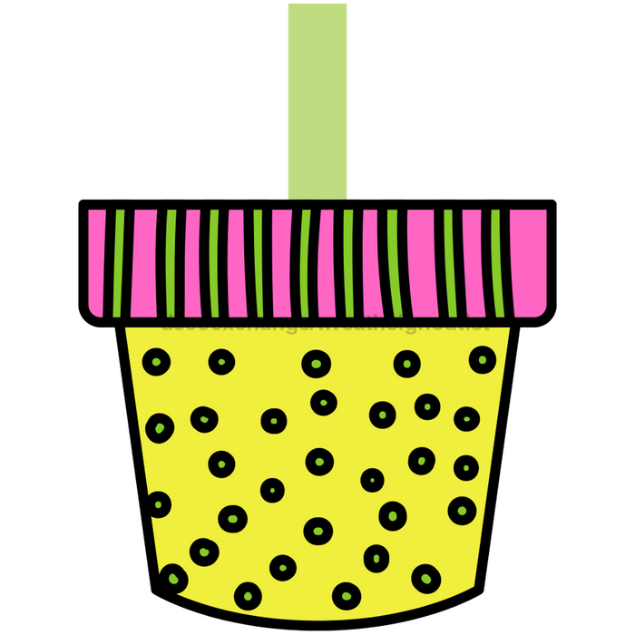 Flower Wreath Attachment, Flower Pot wood sign, DECOE-W-90035, 19" Door Hanger - DecoExchange®