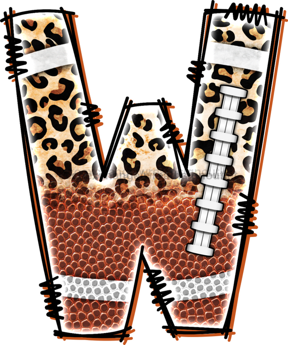 Football Initial Sign Door Hanger Wood Sign Decoe-W-301 22 W