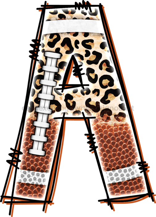 Football Initial Sign Door Hanger Wood Sign Decoe-W-301 22 A