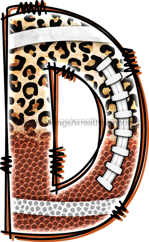 Football Initial Sign Door Hanger Wood Sign Decoe-W-301 22 D