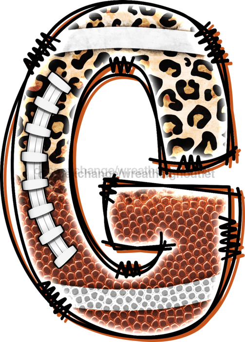 Football Initial Sign Door Hanger Wood Sign Decoe-W-301 22 G