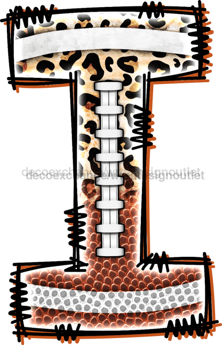 Football Initial Sign Door Hanger Wood Sign Decoe-W-301 22 I