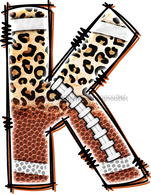 Football Initial Sign Door Hanger Wood Sign Decoe-W-301 22 K