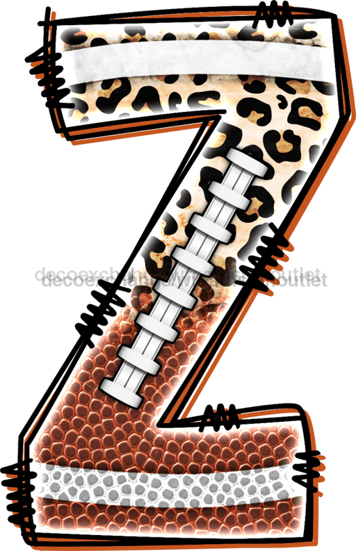 Football Initial Sign Door Hanger Wood Sign Decoe-W-301 22 Z