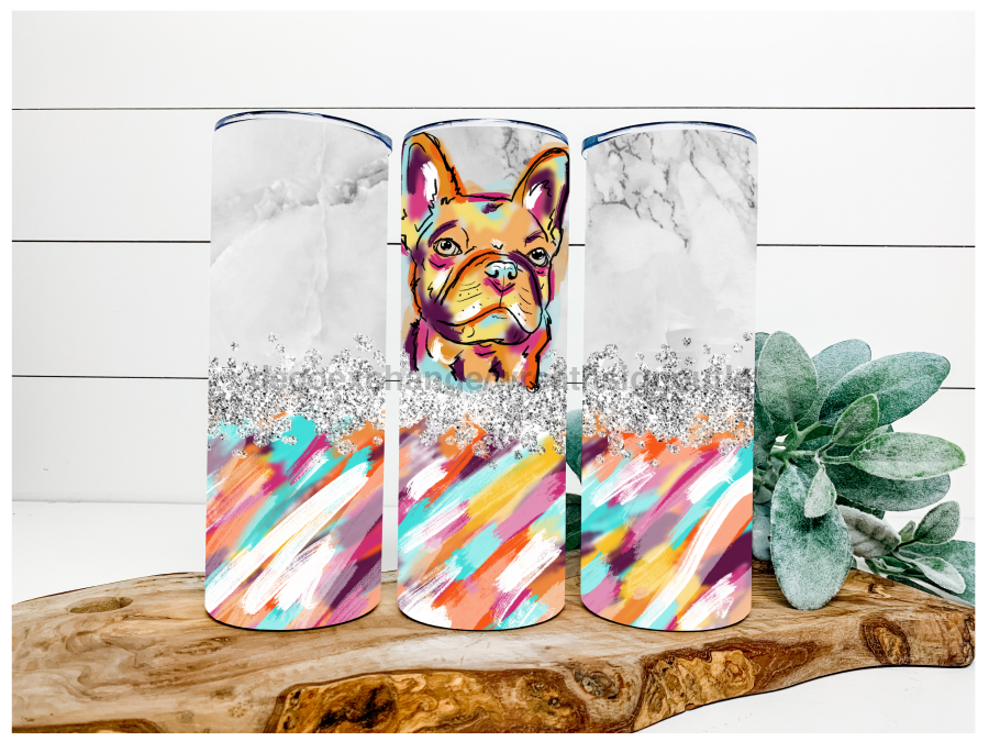 Frenchie Tumbler, Dog Mom Gift, French Bulldog Tumbler, 20 oz Skinny Tumbler DECOETUMBLER-122 - DecoExchange