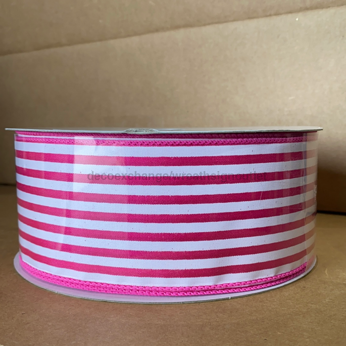 Fuch Stn/Wht Cabana Stripes, 2.5"X50Y Q501840-590 - DecoExchange