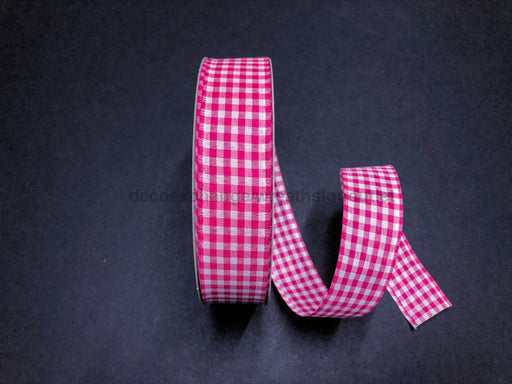 Fuch-Wht Gingham 1.5X50Y 50909 Ribbon