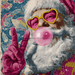 Fun Santa Sign, DCO-102615, Sign For Wreath, 10x10in Metal Sign
