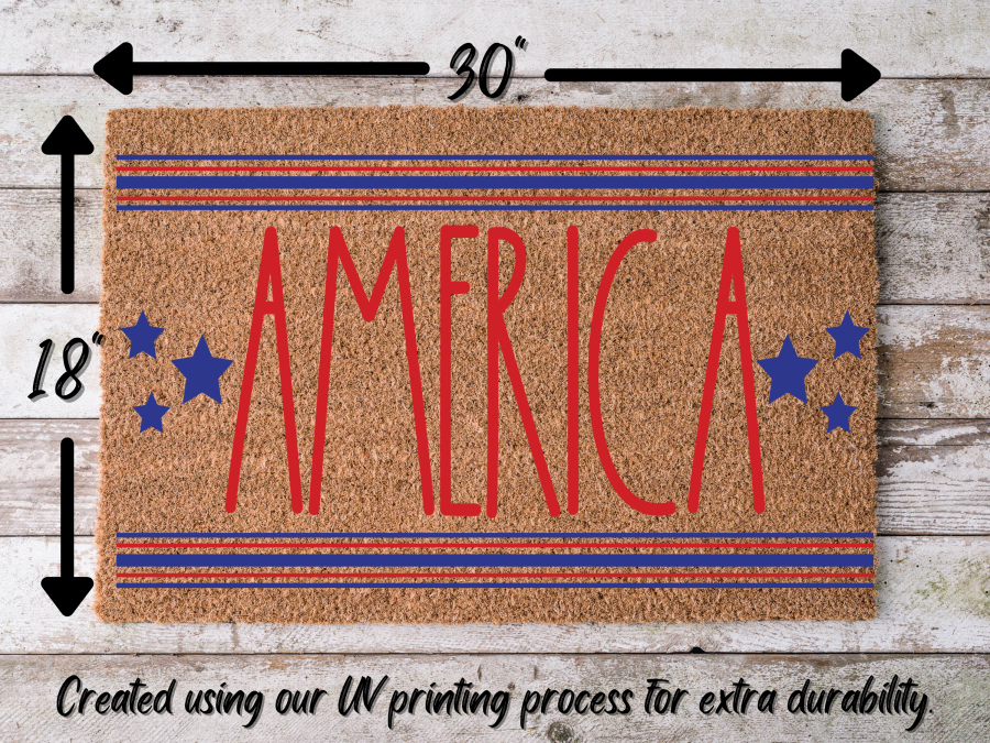 Funny Doormat, Coir Doormat, Welcome Mat, Housewarming Gift, America Welcome Doormat, Stars Front Door Doormat, Welcome Doormat, New Homeowner Gift DECOE-CM-103 - DecoExchange®
