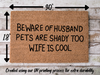 Funny Doormat, Coir Doormat, Welcome Mat, Housewarming Gift, Beware of Husband, Pets are Shady Too, Wife is Cool Doormat, Front Door Doormat, Doormat, New Homeowner Gift DECOE-CM-111 - DecoExchange®