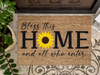 Funny Doormat, Coir Doormat, Welcome Mat, Housewarming Gift, Bless This Home and All Who Enter Doormat, Front Door Doormat, Sunflower Doormat, New Homeowner Gift DECOE-CM-149 - DecoExchange®