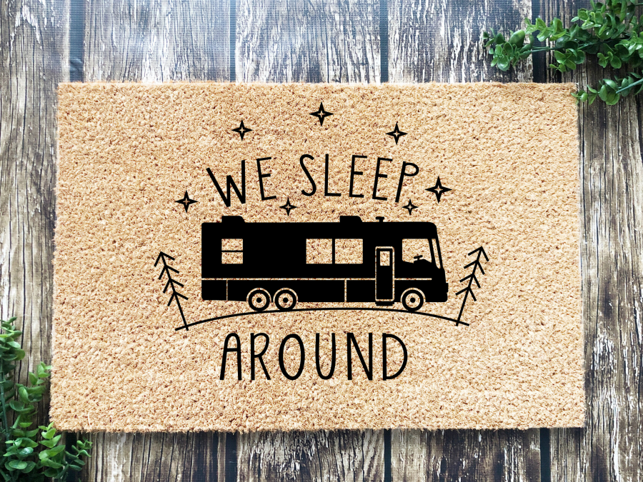 Funny Doormat, Coir Doormat, Welcome Mat, Housewarming Gift, Camper Doormat, We Sleep Around Doormat, Front Door Doormat, Welcome Doormat, New Homeowner Gift DECOE-CM-070 - DecoExchange®