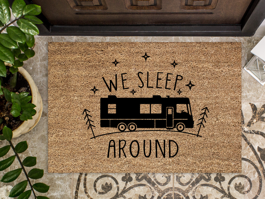 Funny Doormat, Coir Doormat, Welcome Mat, Housewarming Gift, Camper Doormat, We Sleep Around Doormat, Front Door Doormat, Welcome Doormat, New Homeowner Gift DECOE-CM-070 - DecoExchange®