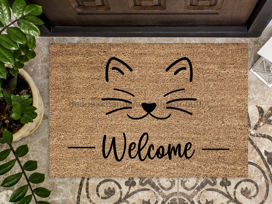 Funny Doormat, Coir Doormat, Welcome Mat, Housewarming Gift, Welcome (cat) Doormat, Cat Front Door Doormat, Welcome Doormat, New Homeowner Gift DECOE-CM-083 - DecoExchange®