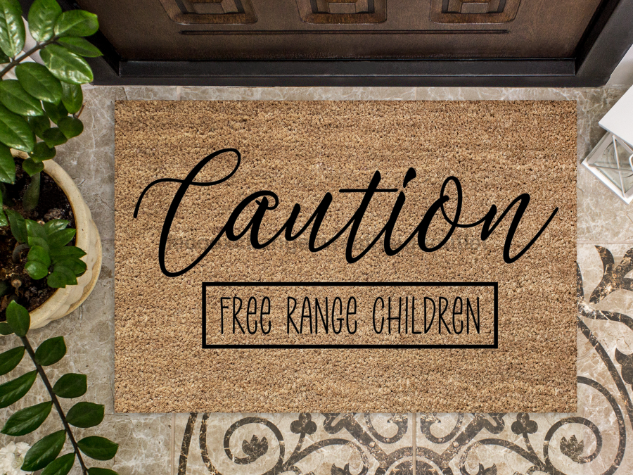 Funny Doormat, Coir Doormat, Welcome Mat, Housewarming Gift, Caution: Free Range Children Doormat, Children  Front Door Doormat, Welcome Doormat, New Homeowner Gift DECOE-CM-085 - DecoExchange®