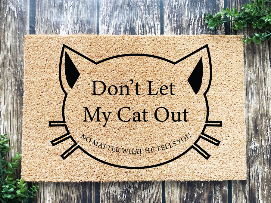 Funny Doormat, Coir Doormat, Welcome Mat, Housewarming Gift, Don't Let My Cat Out Doormat, Front Door Doormat,  Doormat, New Homeowner Gift DECOE-CM-155 - DecoExchange®