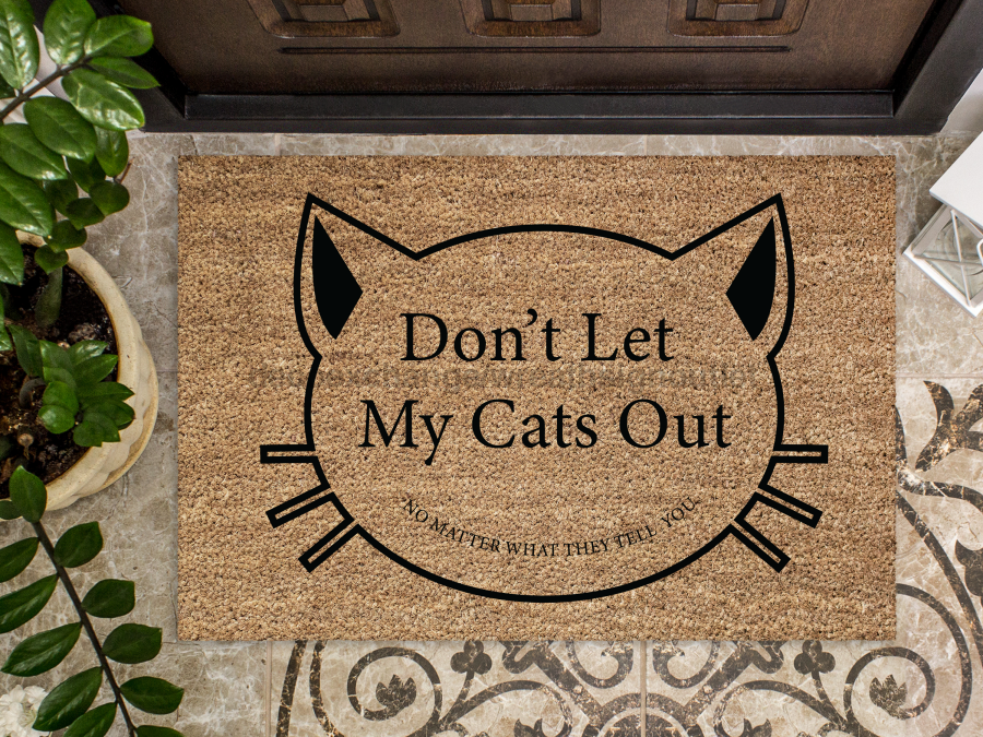 Funny Doormat, Coir Doormat, Welcome Mat, Housewarming Gift, Don't Let My Cats Out Doormat, Front Door Doormat,  Doormat, New Homeowner Gift DECOE-CM-156 - DecoExchange®