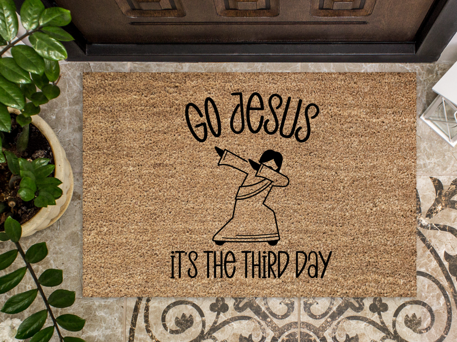 Funny Doormat, Coir Doormat, Welcome Mat, Housewarming Gift, Go Jesus, It's The Third Day Welcome Doormat, Go Jesus Front Door Doormat, Welcome Doormat, New Homeowner Gift DECOE-CM-098 - DecoExchange®