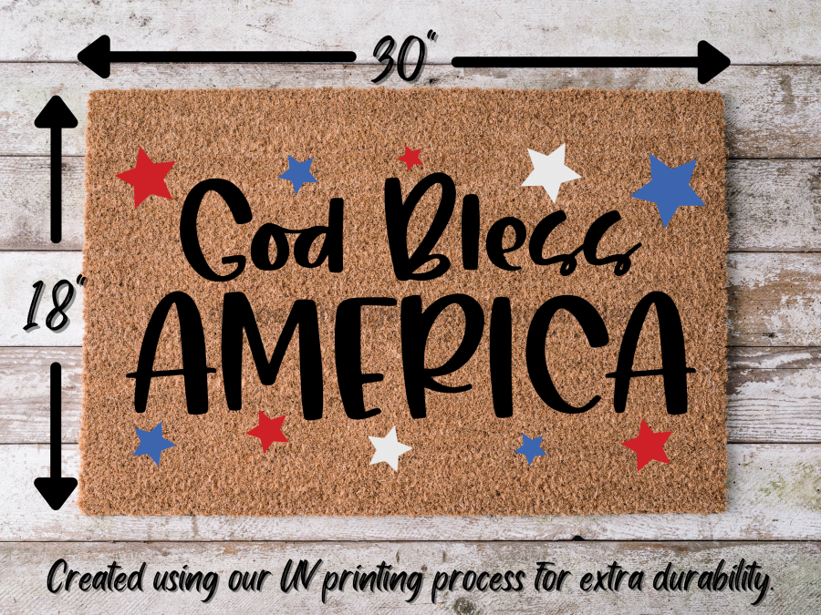 Funny Doormat, Coir Doormat, Welcome Mat, Housewarming Gift,  God Bless America Doormat, Front Door Doormat, July 4th Doormat, New Homeowner Gift DECOE-CM-119 - DecoExchange®