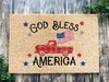 Funny Doormat, Coir Doormat, Welcome Mat, Housewarming Gift, God Bless America Welcome Doormat, Red Truck Front Door Doormat, Welcome Doormat, New Homeowner Gift DECOE-CM-094 - DecoExchange®