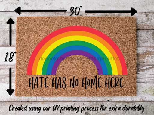 Funny Doormat, Coir Doormat, Welcome Mat, Housewarming Gift, Hate Has No Home Here Doormat, Front Door Doormat, Pride Doormat, New Homeowner Gift DECOE-CM-120 - DecoExchange®