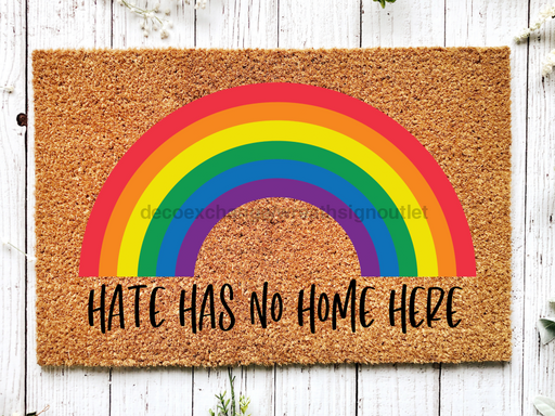 Funny Doormat, Coir Doormat, Welcome Mat, Housewarming Gift, Hate Has No Home Here Doormat, Front Door Doormat, Pride Doormat, New Homeowner Gift DECOE-CM-120 - DecoExchange®