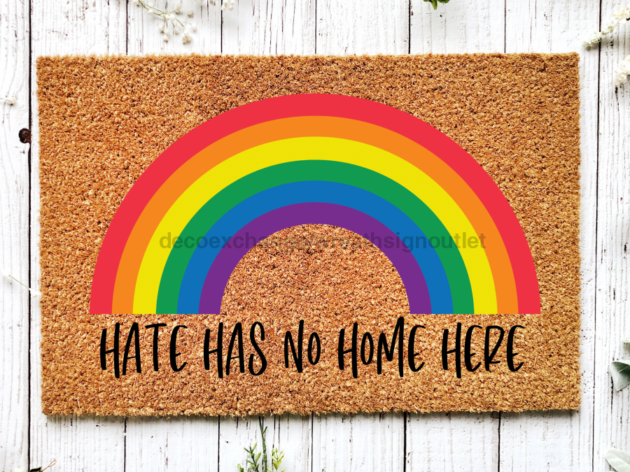 Funny Doormat, Coir Doormat, Welcome Mat, Housewarming Gift, Hate Has No Home Here Doormat, Front Door Doormat, Pride Doormat, New Homeowner Gift DECOE-CM-120 - DecoExchange®