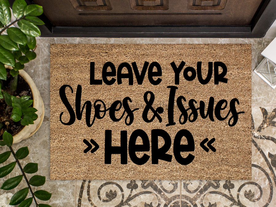 Funny Doormat, Coir Doormat, Welcome Mat, Housewarming Gift, Leave Your Shoes and Issues Here Welcome Doormat,  Front Door Doormat, Welcome Doormat, New Homeowner Gift DECOE-CM-097 - DecoExchange®