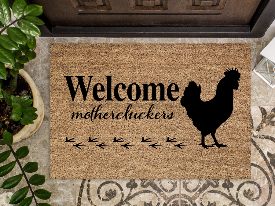 Funny Doormat, Coir Doormat, Welcome Mat, Housewarming Gift, Welcome Mothercluckers Doormat, Chicken Front Door Doormat, Welcome Doormat, New Homeowner Gift DECOE-CM-081 - DecoExchange®