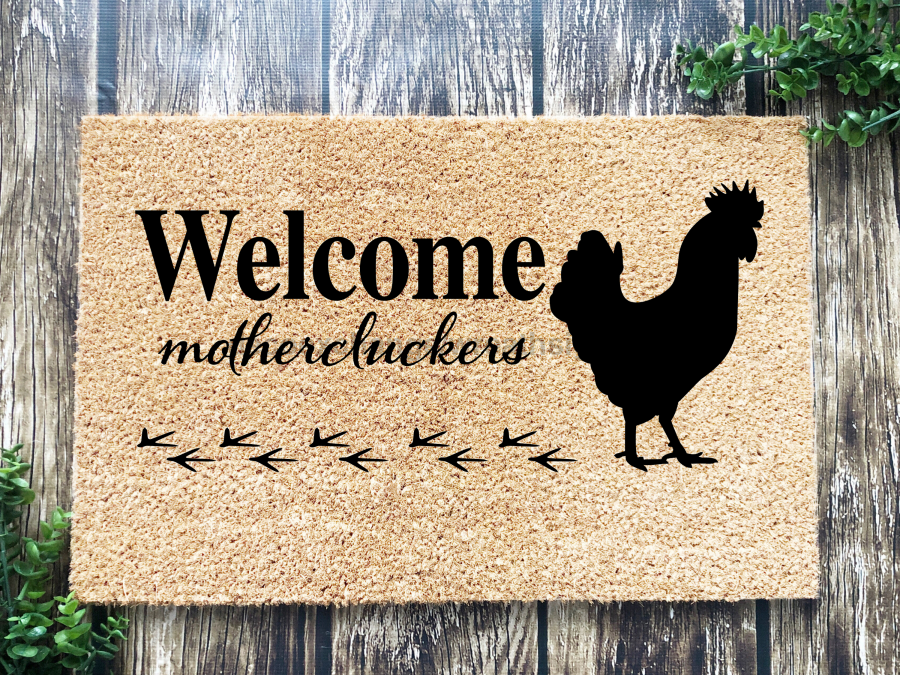 Funny Doormat, Coir Doormat, Welcome Mat, Housewarming Gift, Welcome Mothercluckers Doormat, Chicken Front Door Doormat, Welcome Doormat, New Homeowner Gift DECOE-CM-081 - DecoExchange®