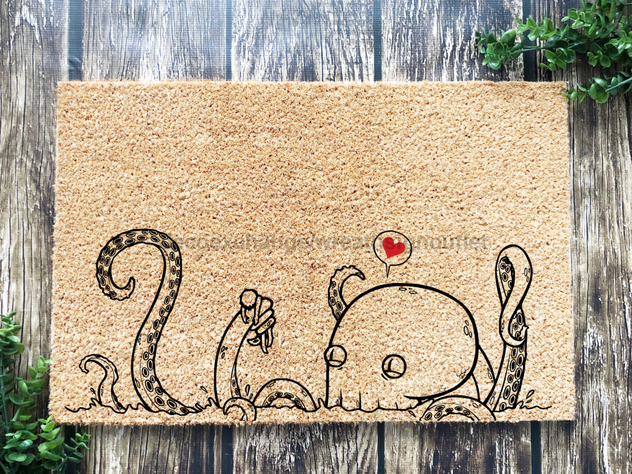 Funny Doormat, Coir Doormat, Welcome Mat, Housewarming Gift, Octopus Welcome Doormat, Octopus and Tentacles Front Door Doormat, Welcome Doormat, New Homeowner Gift DECOE-CM-105 - DecoExchange®