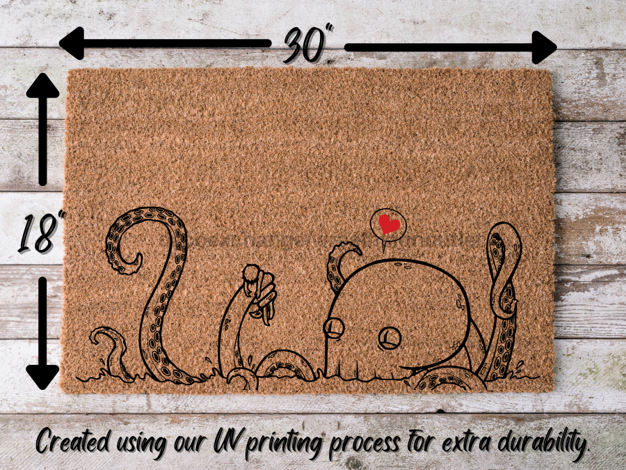 Funny Doormat, Coir Doormat, Welcome Mat, Housewarming Gift, Octopus Welcome Doormat, Octopus and Tentacles Front Door Doormat, Welcome Doormat, New Homeowner Gift DECOE-CM-105 - DecoExchange®