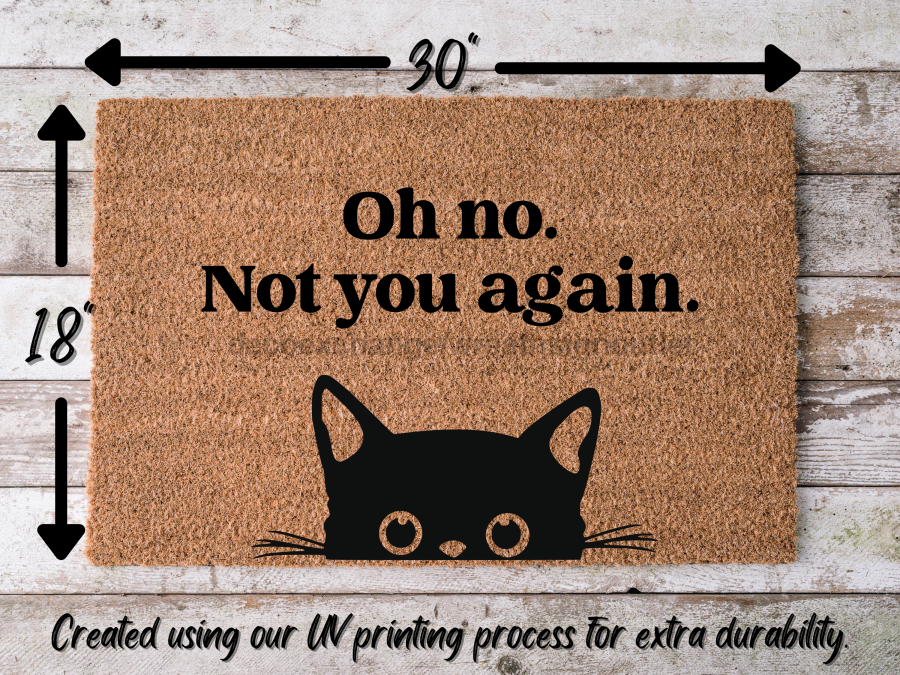 Funny Doormat, Coir Doormat, Welcome Mat, Housewarming Gift, Oh no, Not you again. Doormat, Cat Front Door Doormat, Welcome Doormat, New Homeowner Gift DECOE-CM-088 - DecoExchange®