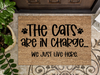 Funny Doormat, Coir Doormat, Welcome Mat, Housewarming Gift, The Cats Are in Charge, We Just Live Here Welcome Doormat, Cats Front Door Doormat, Welcome Doormat, New Homeowner Gift DECOE-CM-093 - DecoExchange®