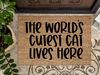 Funny Doormat, Coir Doormat, Welcome Mat, Housewarming Gift, The World's Cutest Cat Lives Here Welcome Doormat, Cat Front Door Doormat, Welcome Doormat, New Homeowner Gift DECOE-CM-101 - DecoExchange®