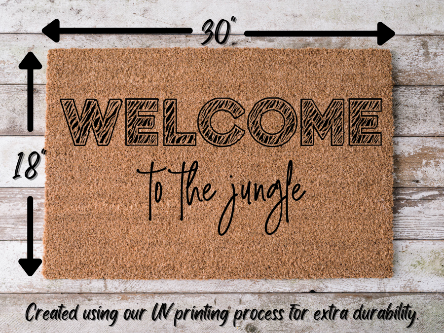Funny Doormat, Coir Doormat, Welcome Mat, Housewarming Gift, Warning, Welcome to the Jungle Doormat, Front Door Doormat, Doormat, New Homeowner Gift DECOE-CM-141 - DecoExchange®