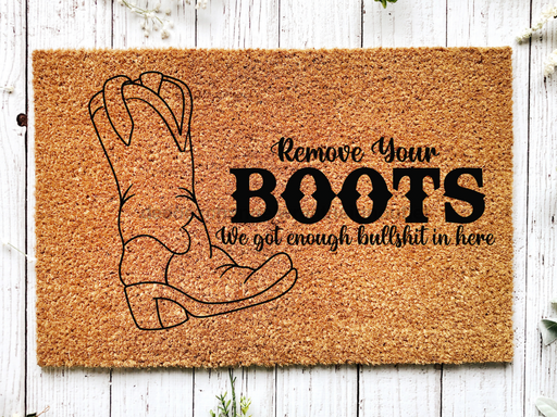Funny Doormat, Coir Doormat, Welcome Mat, Housewarming Gift, Western Doormat, Cowboy Boots Doormat, Front Door Doormat, Welcome Doormat, New Homeowner Gift DECOE-CM-069 - DecoExchange®